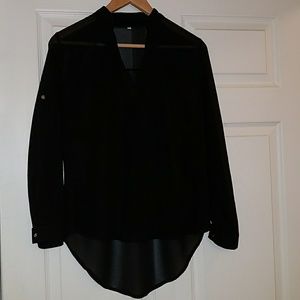 Sheer black blouse